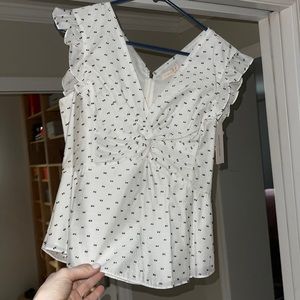 Rebecca Taylor blouse with black polka dots